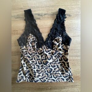 Lulu's Leopard Print Top with Black Trim